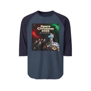 Space Christmas Raglan Shirt: Unisex Holiday Tee, Geeky Style